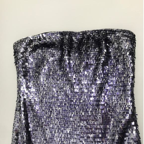 Lexie by Mon Cherie Sequins Strapless Mini Dress Girls 12 Purple Silver - Picture 3 of 7